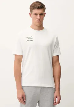 New Balance tricou din bumbac culoarea bej, cu imprimeu, MT53921SST imagine