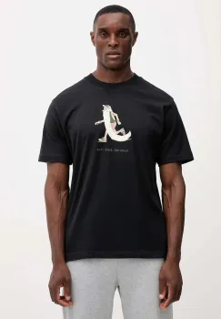 New Balance tricou din bumbac culoarea negru, cu imprimeu, MT53941BK imagine