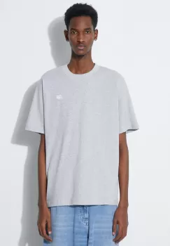 New Balance tricou din bumbac Essentials Cotton barbati, culoarea gri, melanj, MT41509AG imagine