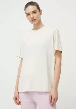 New Balance tricou din bumbac femei, culoarea bej imagine