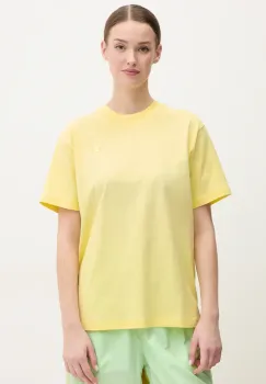 New Balance tricou din bumbac femei, culoarea galben, WT41501PRC imagine