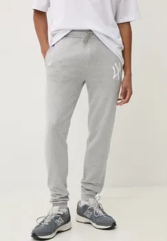 New Era pantaloni de trening NEW YORK YANKEES culoarea gri, cu imprimeu, 60416729 imagine