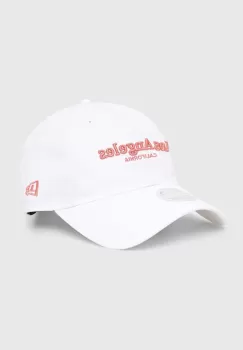 New Era sapca de baseball din bumbac culoarea alb, cu imprimeu imagine