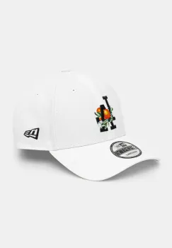 New Era sapca de baseball din bumbac culoarea alb, neted, 60595429 imagine