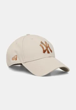 New Era sapca de baseball din bumbac culoarea bej, 60691285 imagine