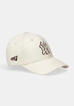 New Era sapca de baseball din bumbac culoarea bej, 60691405 imagine