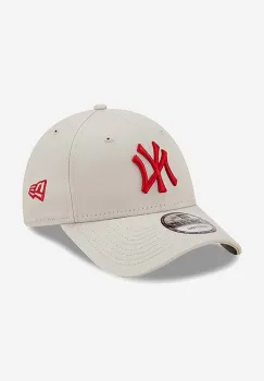 New Era sapca de baseball din bumbac culoarea bej, cu imprimeu, 60240312 imagine