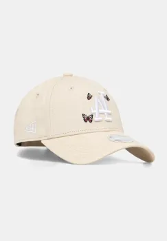 New Era sapca de baseball din bumbac culoarea bej, cu imprimeu, 60595342 imagine