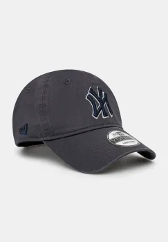 New Era sapca de baseball din bumbac culoarea gri, neted, 60235294 imagine