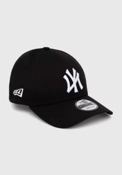 New Era sapca de baseball din bumbac culoarea negru, cu imprimeu imagine