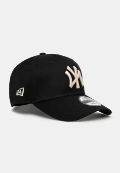 New Era sapca de baseball din bumbac culoarea negru, neted, 60595159 imagine