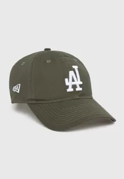 New Era sapca de baseball din bumbac culoarea verde, cu imprimeu, LOS ANGELES DODGERS imagine