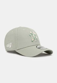 New Era sapca de baseball din bumbac culoarea verde, neted, 60595186 imagine
