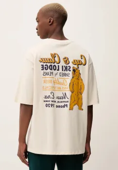 New Era tricou din bumbac culoarea bej, cu imprimeu, 60684387 imagine