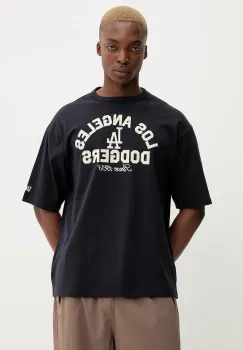 New Era tricou din bumbac culoarea bleumarin, cu imprimeu, 60684331 imagine