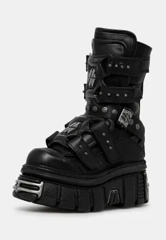 New Rock cizme de piele CRUST NEGRO, TOWER NEGRO E14 ACERO imagine