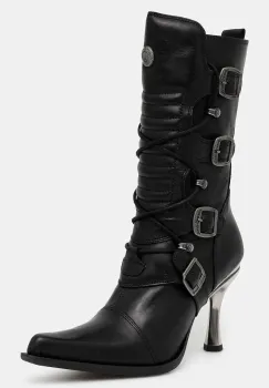 New Rock cizme de piele culoarea negru, cu toc cui, M-9373-S2 imagine