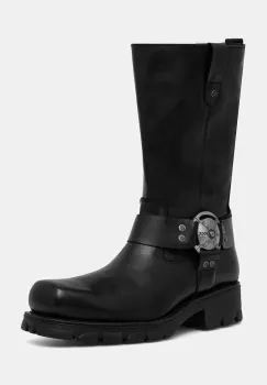 New Rock cizme de piele Itali Negro, Motorcycle Negro culoarea negru, cu platforma, M-7610-S1 imagine