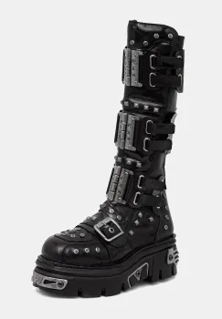 New Rock cizme pentru femei din piele NEGRO CHAROL NEGRO REACTOR E14 imagine