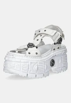 New Rock sandale de piele NAPA BLANCA culoarea alb, cu platforma, M-BIOS120-C8 imagine