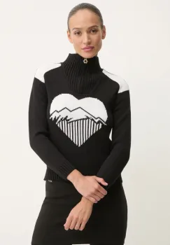 Newland pulover Edurne femei, culoarea negru, calduros, cu guler, N46534.108 imagine