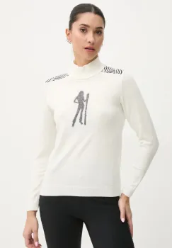 Newland pulover Fleur femei, culoarea bej, calduros, cu guler, N46548.91 imagine