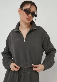 Nicce hanorac de bumbac femei, culoarea gri, cu imprimeu imagine