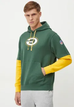 Nike bluza Green Bay Packers barbati, culoarea verde, cu gluga, modelator, 02F2-063K-7T-87G imagine