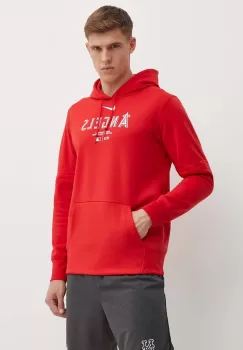 Nike bluza Los Angeles Angels barbati, culoarea rosu, cu gluga, cu imprimeu imagine
