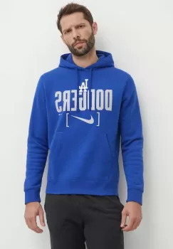 Nike bluza Los Angeles Dodgers barbati, cu gluga, cu imprimeu imagine