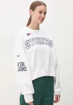 Nike bluza New England Patriots femei, culoarea bej, cu imprimeu, 01D7-11QR-8K-AZ1 imagine