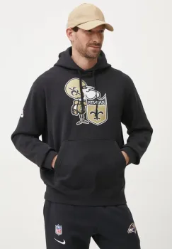 Nike bluza New Orleans Saints barbati, culoarea negru, cu gluga, cu imprimeu, NKDK-00A-7WV-13L imagine