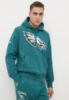 Nike bluza Philadelphia Eagles barbati, culoarea verde, cu gluga, cu imprimeu, NKDK-3JD-86-N09 imagine
