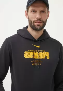 Nike bluza Pittsburgh Pirates barbati, culoarea negru, cu gluga, cu imprimeu imagine