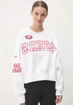 Nike bluza San Francisco 49ers femei, culoarea alb, cu imprimeu, 01D7-11QR-73-AZ1 imagine