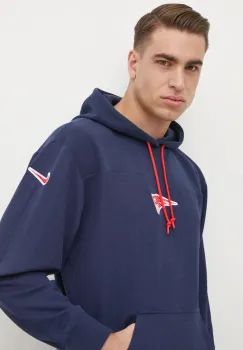 Nike hanorac din amestec de lana New England Patriots culoarea albastru marin, cu gluga, cu imprimeu, 02FI-41S-8K-L98 imagine