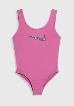 Nike Kids costum de baie dintr-o bucata pentru copii MULTI LOGO culoarea roz imagine