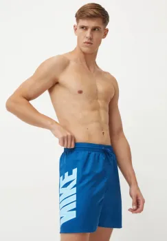 Nike pantaloni scurti de baie Big Block culoarea albastru marin, NESSE521 imagine