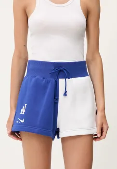 Nike pantaloni scurti Los Angeles Dodgers culoarea violet, cu imprimeu, high waist, 034B-155N-LD-3XJ imagine