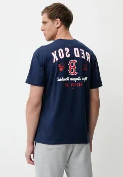 Nike tricou din bumbac Boston Red Sox culoarea bleumarin, cu imprimeu, 01AY-44B-BQ-32K imagine