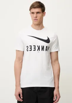 Nike tricou din bumbac New York Yankees culoarea alb, cu imprimeu, N199-10A-NK-PA7 imagine