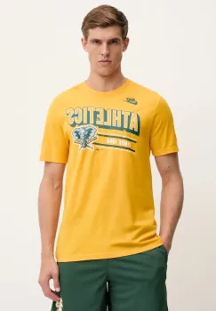 Nike tricou din bumbac Oakland Athletics 1982-92 culoarea portocaliu, cu imprimeu, N199-79Q-OKA-CUE imagine