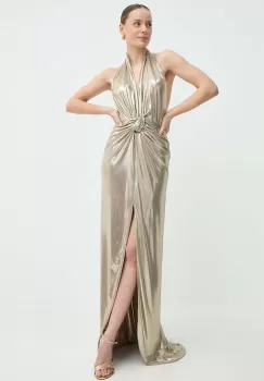 Nissa rochie culoarea auriu, maxi, evazati, RS14865 imagine