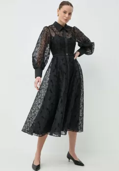 Nissa rochie culoarea negru, maxi, evazati, RC14863 imagine