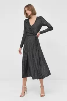 Nissa rochie culoarea negru, midi, evazati imagine