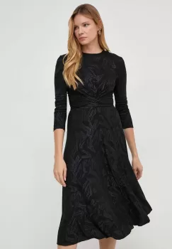 Nissa rochie culoarea negru, midi, evazati imagine