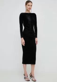 Nissa rochie culoarea negru, midi, mulata imagine