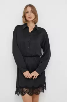 Nissa rochie culoarea negru, mini, evazati imagine