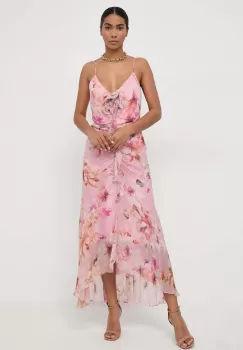 Nissa rochie culoarea roz, maxi, evazati imagine