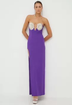 Nissa rochie culoarea violet, maxi, mulata imagine